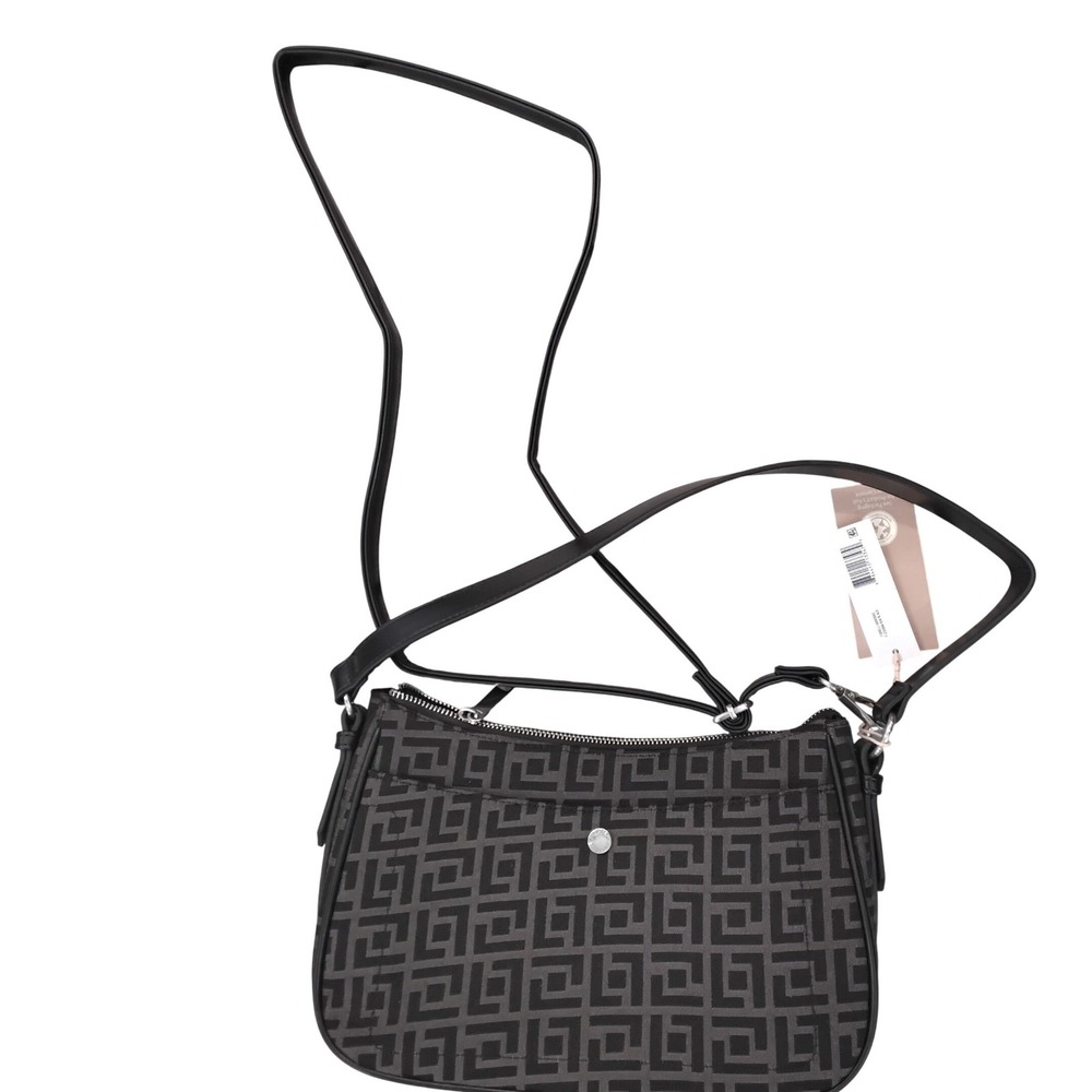 Fiorelli Black Grey Geometric Greek Key Crossbody‎ Handbag FL25B004 NEW